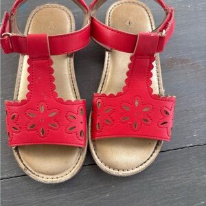 Nordstrom Red Floral Kids Sandals